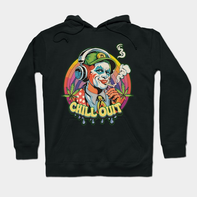 Chill Out: Pop Culture Clown Art Piece smoking and chilling Hoodie by diegotorres